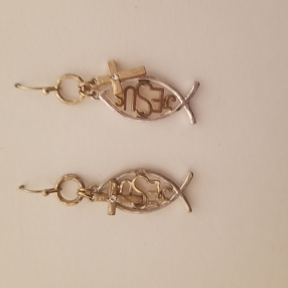 Jesus & cross earrings